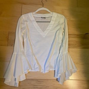 White Blouse with Bell Sleeves